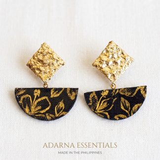 Hand-Painted Floral Fan Drop Earrings by Artritos x Adarna Essentials