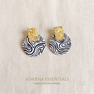 Hand-Painted Zebra Swirl Drop Earrings by Artritos x Adarna Essentials