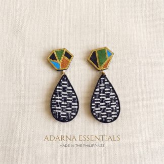 Hand-Painted Geometric Stud & Inabel Teardrop Earrings by Artritos x Adarna Essentials