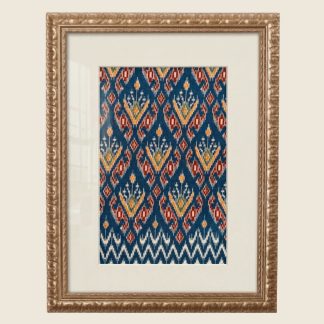 Framed Inabel Textile Art — Ilocos Blue Geometric