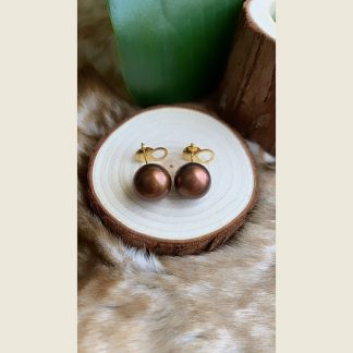 Chocolate South Sea Pearl Stud Earrings