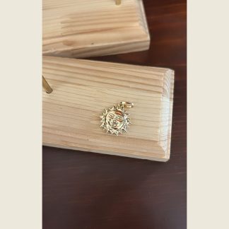 18K Gold Sun Face Pendant