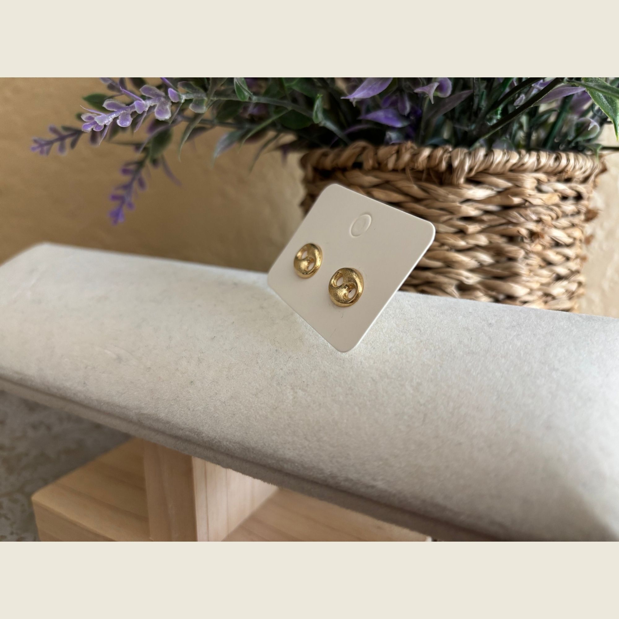 18K Gold Mariner Link Stud Earrings