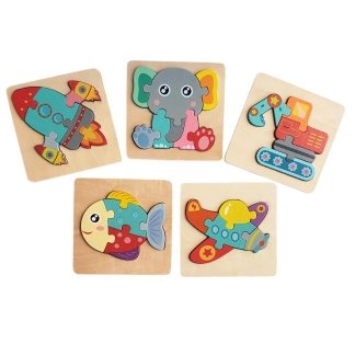 Wooden Toddler Puzzles — Adventure Pack of 5